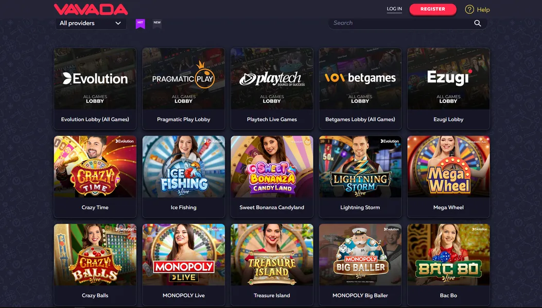 Kazino spēļu izvēle Vavada pēc pieslēgšanās kontam